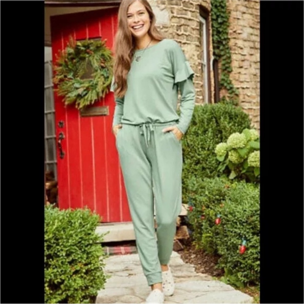 Matilda Jane Resting Day Light Green Romper Sz XS